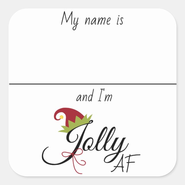 Carré Sticker de boisson Marker Nom drôle Noël dire (Devant)