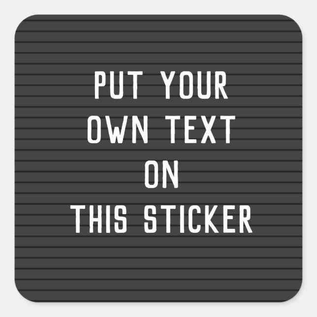 Carré Sticker de carton-lettres personnalisé (Devant)