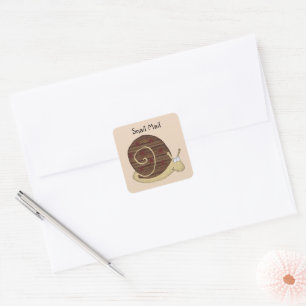 Carré Sticker de courrier électronique d'escargot