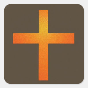 Carré Sticker de croix orange