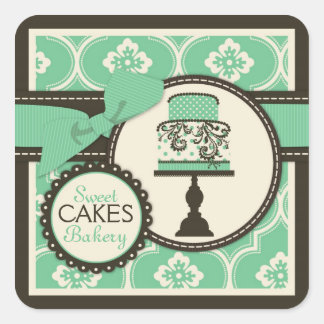 Carré Sticker de gâteau doux Sticker d'entreprise Turquo