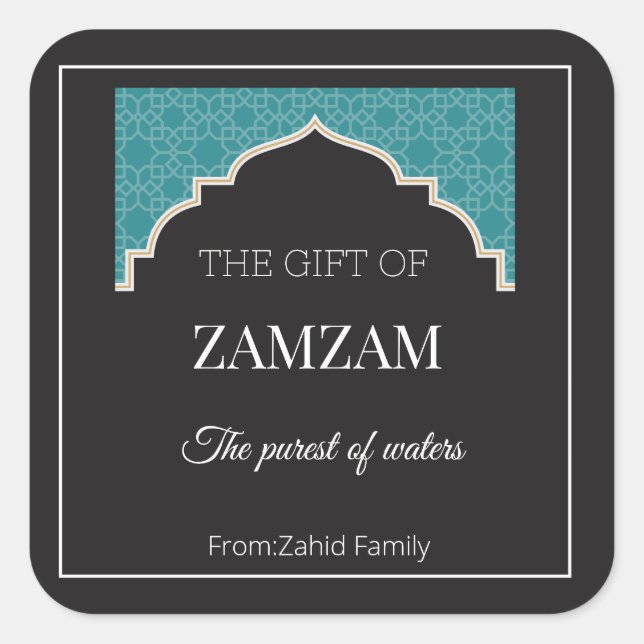 Carré Sticker de hajj mubarak, Hajj tabaruk (Devant)