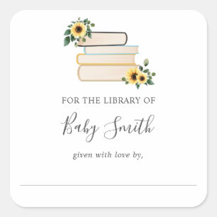 Carré Sticker de la bibliothèque de Baby showers de tour