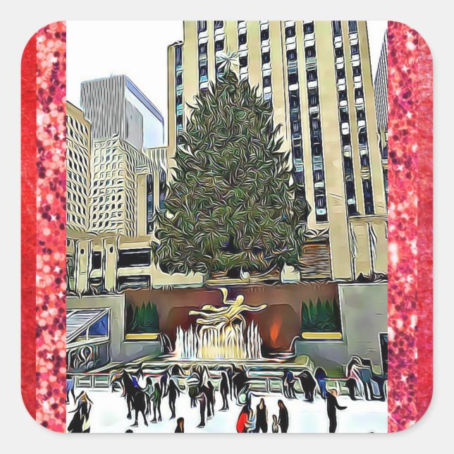 Carré Sticker de la patinoire du Centre Rockefeller de N (Devant)