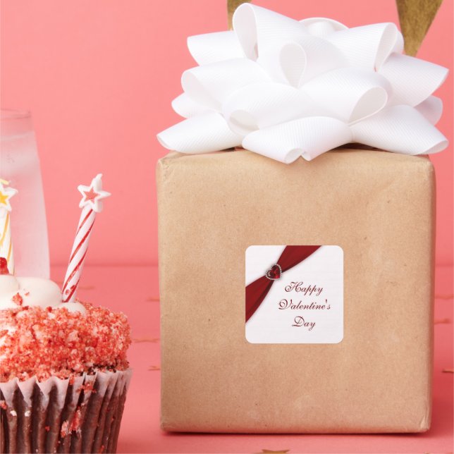 Carré Sticker de la Saint Valentin Ruby Red (Fête)