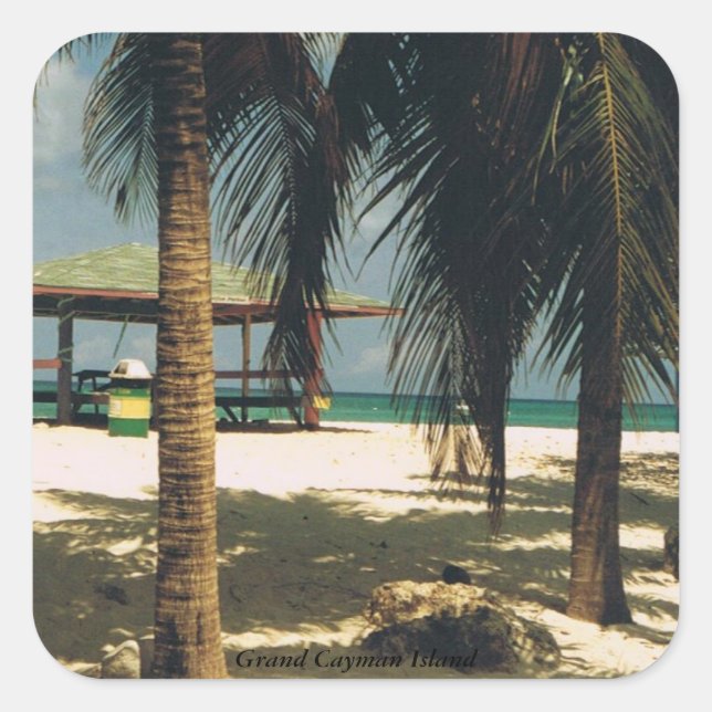 Carré Sticker de l'île Grand Cayman (Devant)