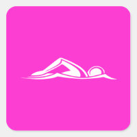 Sticker de logo de natation rose