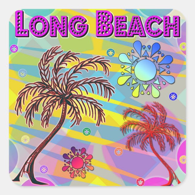 Carré Sticker de Long Beach Happy and Hope (Devant)