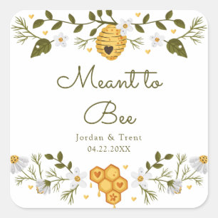 Carré Sticker De Mariage À Thème Abee Favor/Cadeau