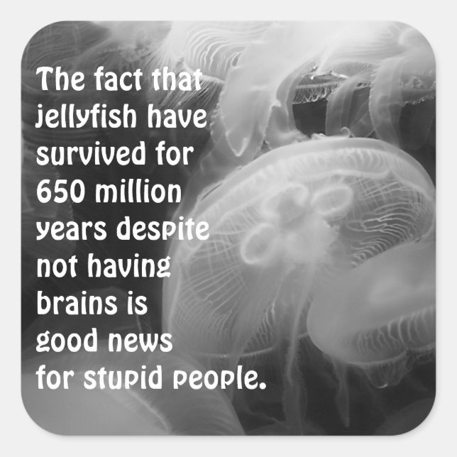 Carré Sticker de méduse de lune (Devant)