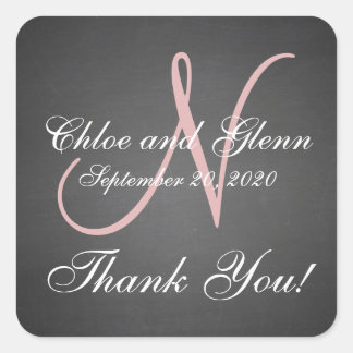Carré Sticker de Merci personnalisé Mariage de tableau d