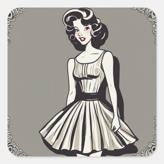 Carré Sticker de mode LBD classique (Devant)