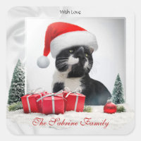 Sticker de Noël Casquette de chat sarcastique amus