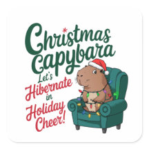 Sticker de Noël de Capybara