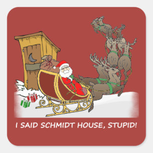 Carré Sticker de Noël drôle Schmidt House