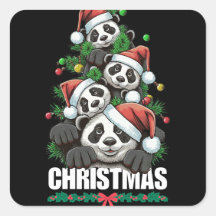 Sticker de Noël Panda Joueur