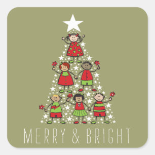 Carré Sticker de Noël Sparkings pour enfants