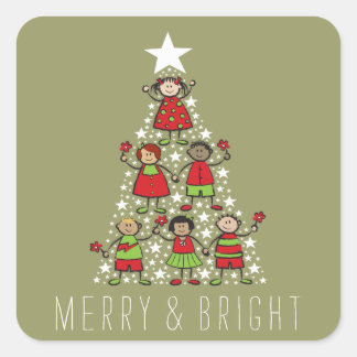 Carré Sticker de Noël Sparkings pour enfants