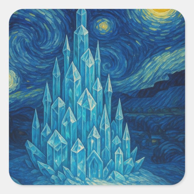 Carré Sticker de nuit Crystal Castle Starry (Devant)