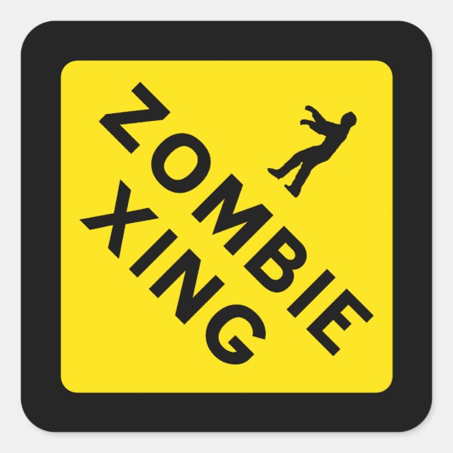 Carré Sticker de passage à niveau Zombie (Devant)