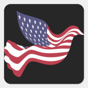 Carré Sticker de Peace Doker, le drapeau américain