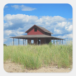 Carré Sticker de plage de Grass Island