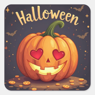 Carré Sticker de poste de fête d'Halloween