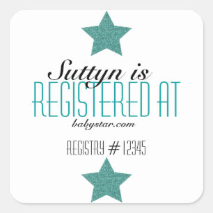 CARRÉ STICKER DE REGISTRE BABY SHOWER TWINKLE
