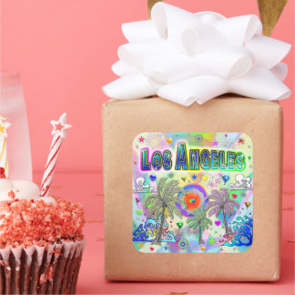 Carré Sticker de rêve profond de Los Angeles