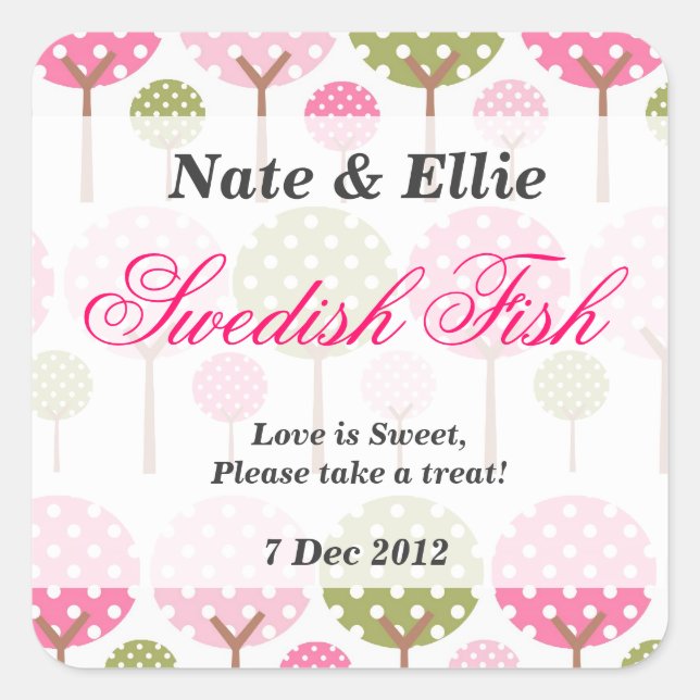 Carré Sticker de table Whimsical Tree Dessert (Devant)