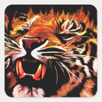 Sticker de tigre de puissance de feu