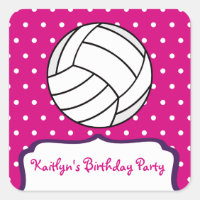 Sticker de volley-ball féminin - rose avec violet