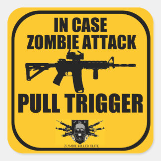 Carré Sticker déclencheur de l'attaque par zombie Coque