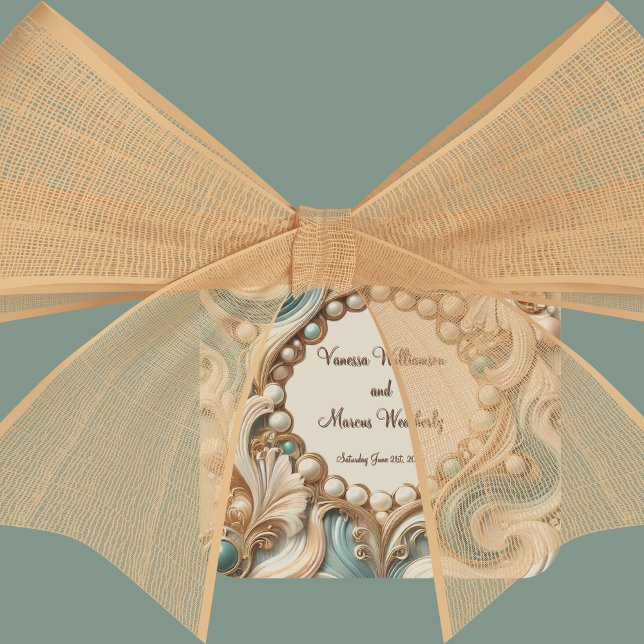 Carré Sticker d'emballage Pearl Coast Elegance (Créateur téléchargé)