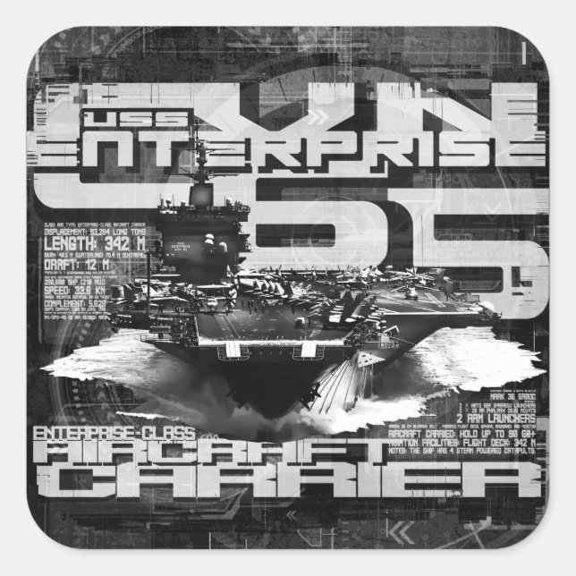 Carré Sticker d'entreprise de porte-avions (Devant)