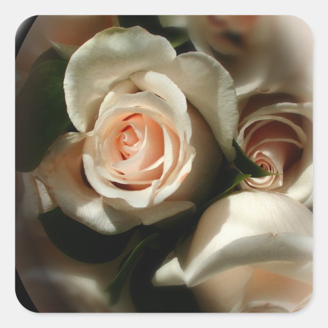 Carré Sticker d'enveloppe Rose souple (Devant)