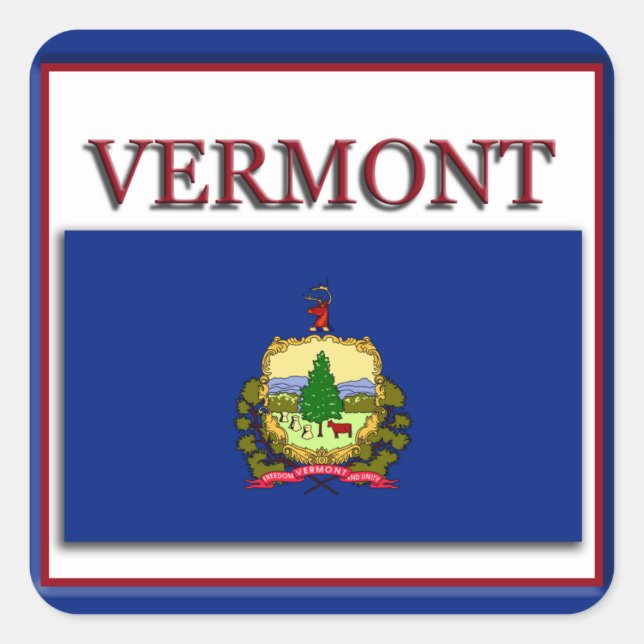 Carré Sticker Design Drapeau du Vermont (Devant)