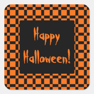 Carré Sticker d'Halloween orange et noir