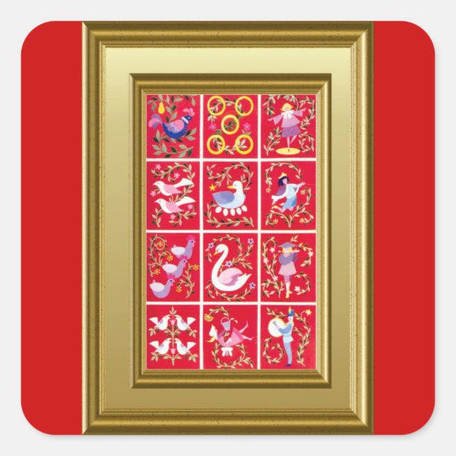 Carré sticker Douze Jours de Noël (Devant)