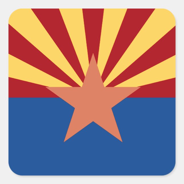 Carré Sticker Drapeau de l'État de l'Arizona (Devant)