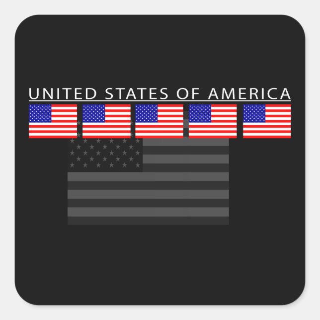 Carré Sticker Drapeau des États-Unis (Devant)