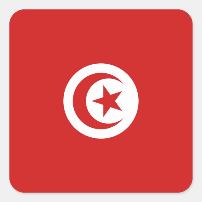 Carré Sticker Drapeau Tunisie (Devant)