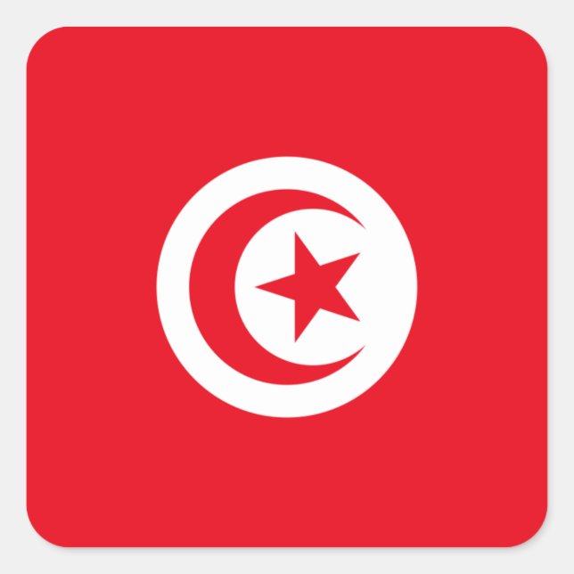 Carré Sticker Drapeau Tunisie (Devant)