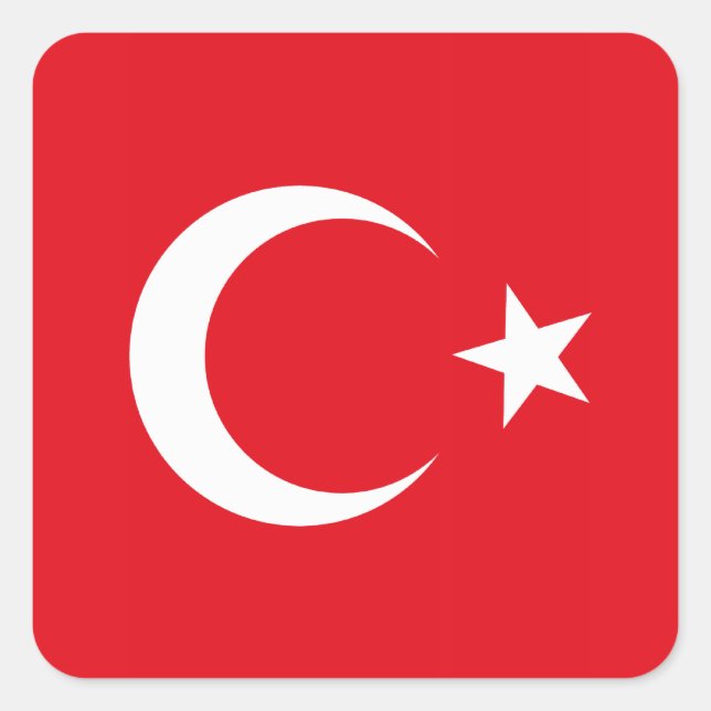 Carré Sticker Drapeau Turquie (Devant)