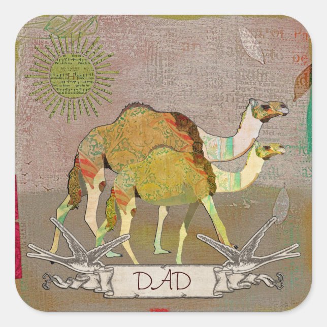 Carré Sticker Dreamy Camels Dad (Devant)