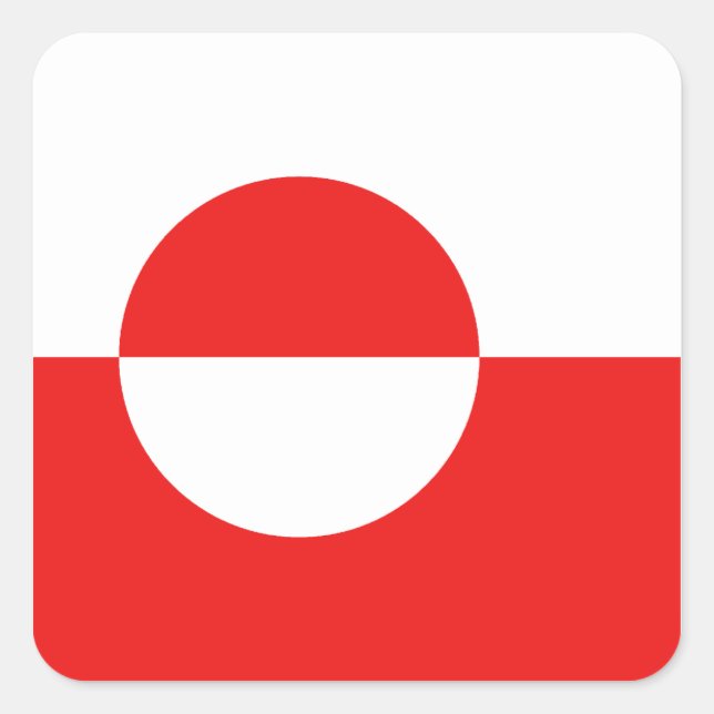 Carré Sticker du drapeau du Groenland (Devant)