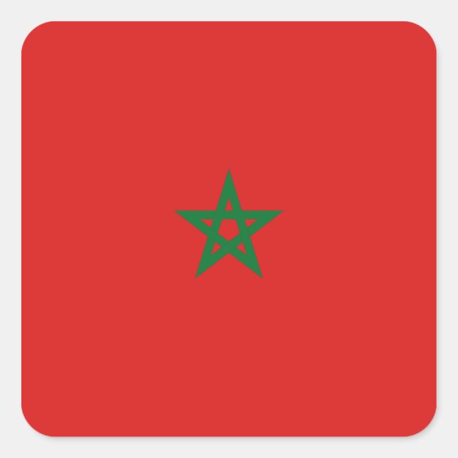 Carré Sticker du drapeau marocain (Devant)