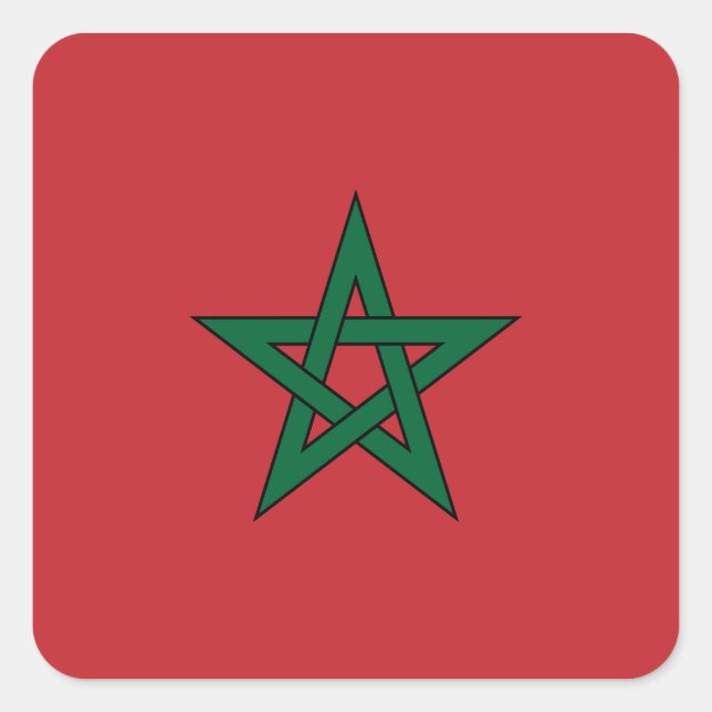 Carré Sticker du drapeau marocain (Devant)