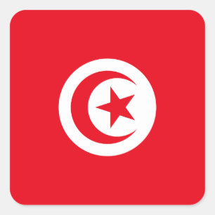 Carré Sticker du drapeau tunisien