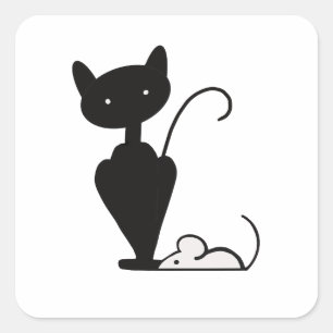 Carré Sticker du logo Qat et souris